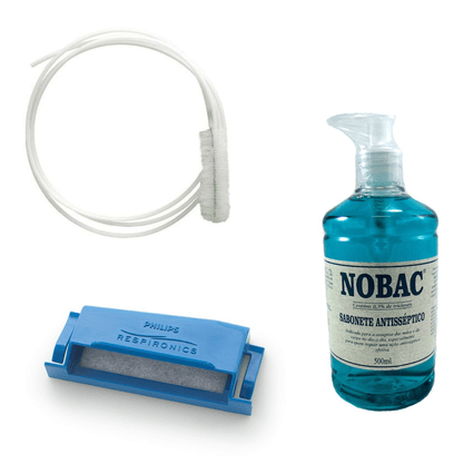 Kit Higienização CPAP Escova + Sabonete 500ml + Filtro Dreamstation