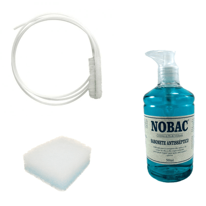 Kit Higienização CPAP Escova + Sabonete 500ml + Filtro S8